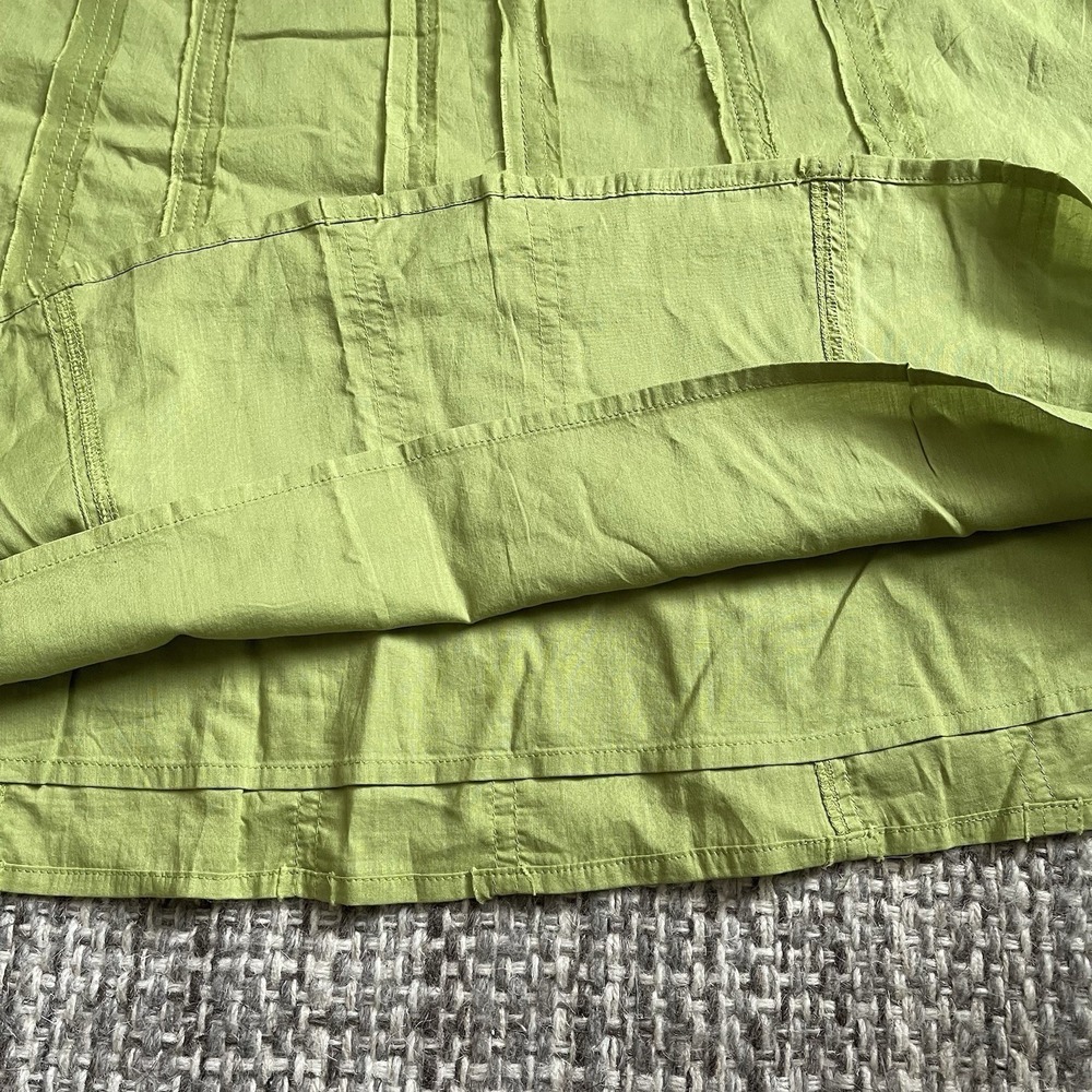 prAna Cotton Raw Edge A-Line mini‎ Skirt women 14 preppy Green preppy coastal - Picture 5 of 7